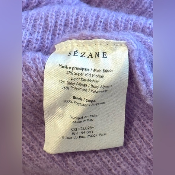 Sezane Barry Cardigan in Lilac - Picture 10 of 11